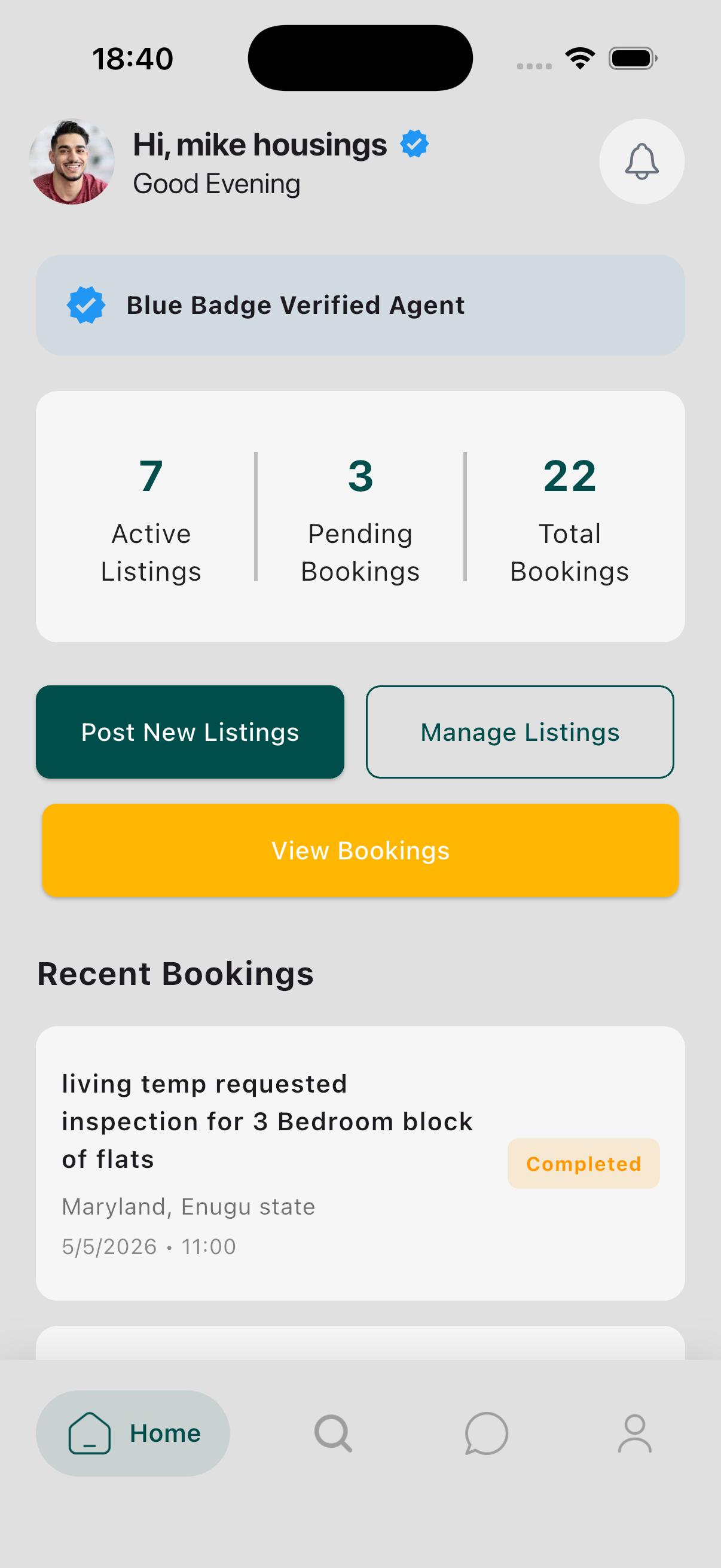 Agent Dashboard
